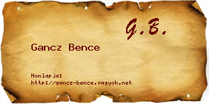 Gancz Bence névjegykártya